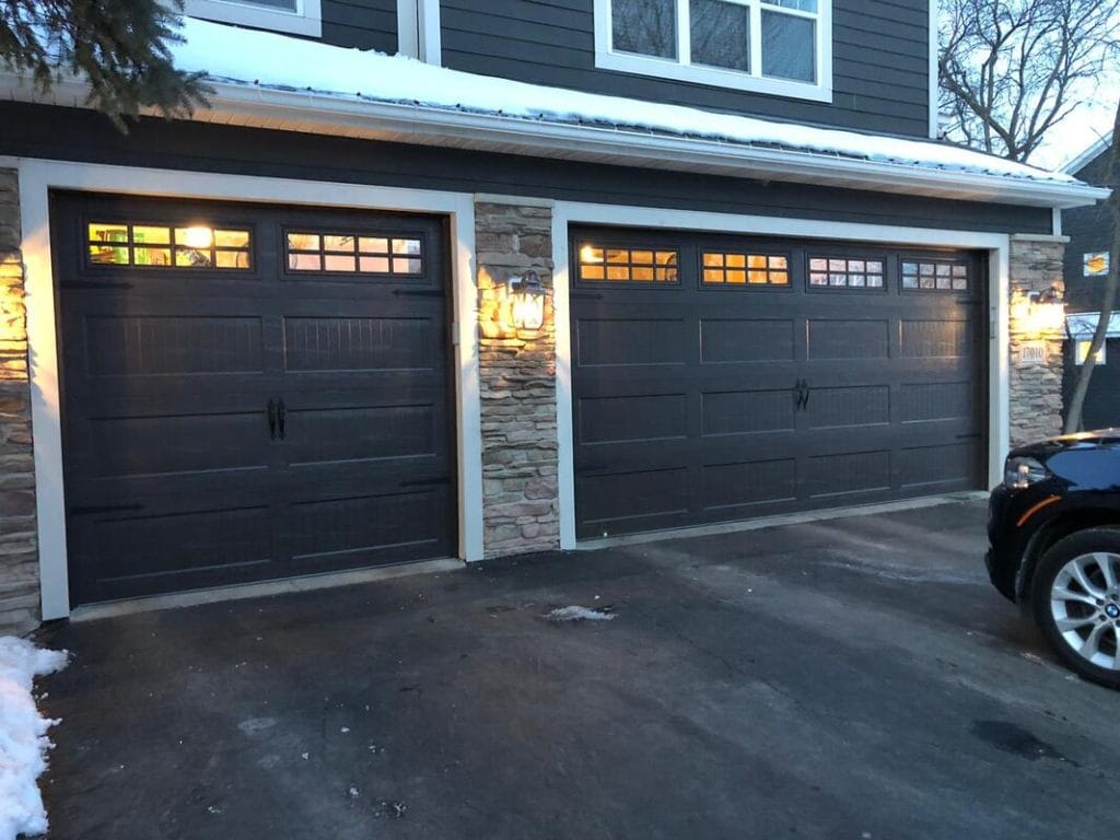 black garage door repair